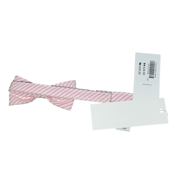 Janie & Jack Pink & White Striped Bowtie with Embroidered Anchor Sz 0-24 Months - Picture 4 of 9